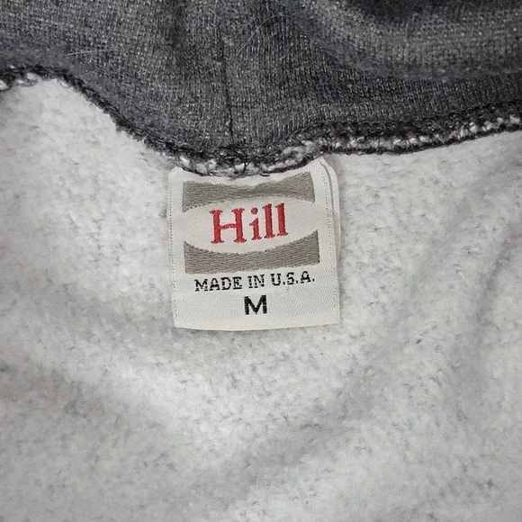 Vintage Hill Made in USA California Republic Bear Hoodie Pullover Black Gray M - Picture 3 of 7